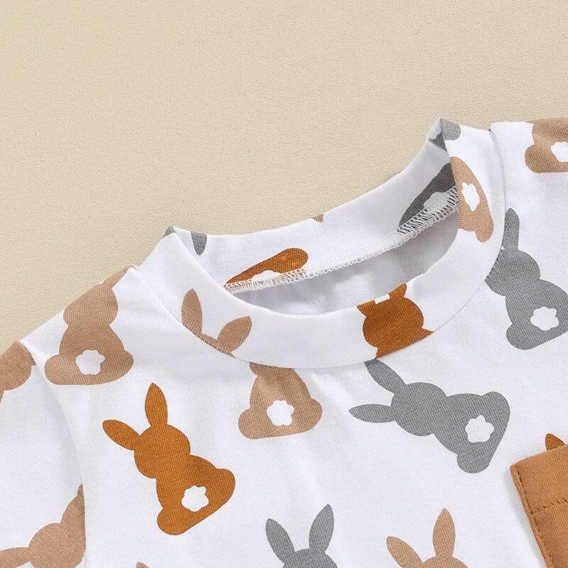 Easter Bunny Brown Shorts Baby Set