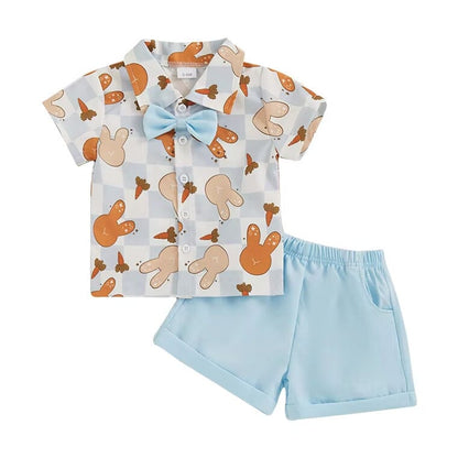 Short Sleeve Easter Gentleman Baby Set