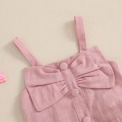 Sleeveless Bow Belted Skirt Toddler Set