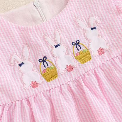 Pink Striped Easter Toddler Dress