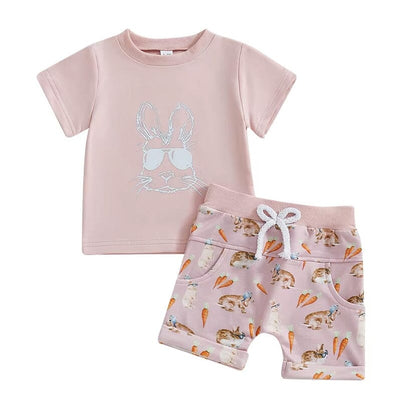 Short Sleeve Cool Easter Bunny Baby Set
