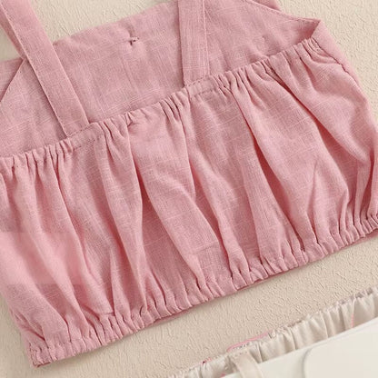 Sleeveless Bow Belted Skirt Toddler Set