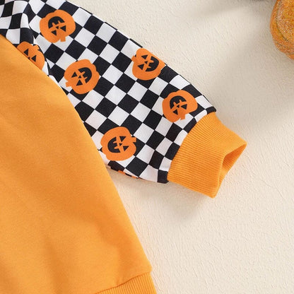 Halloween Checkered Hooded Toddler Set