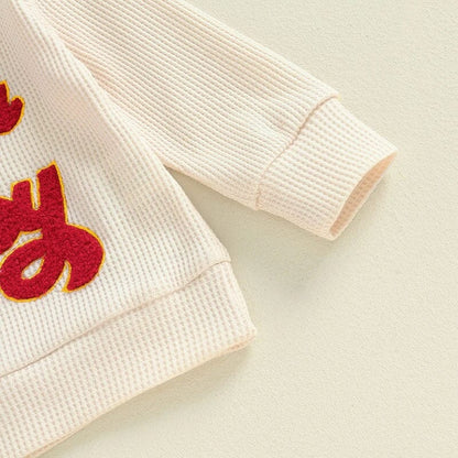 Long Sleeve Waffle Santa Baby Set