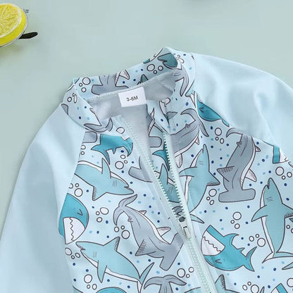 Long Sleeve Zipper Baby Swimsuit