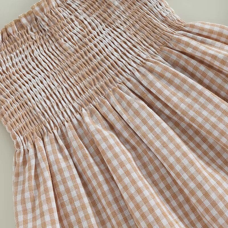 Puff Sleeve Plaid Toddler Dress