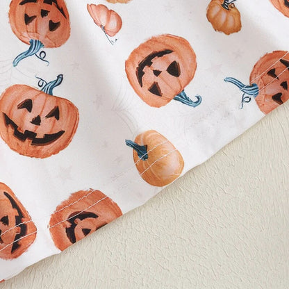 Long Sleeve Halloween Pumpkins Toddler Dress