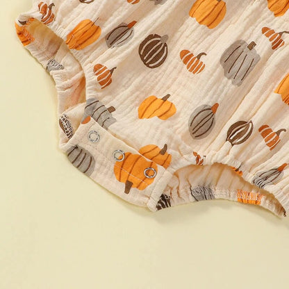 Long Sleeve Ruffled Halloween Baby Romper