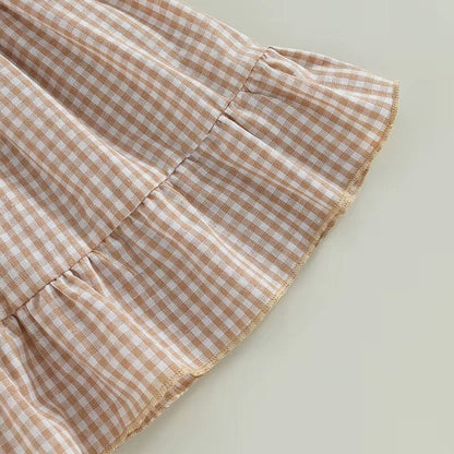 Puff Sleeve Plaid Toddler Dress