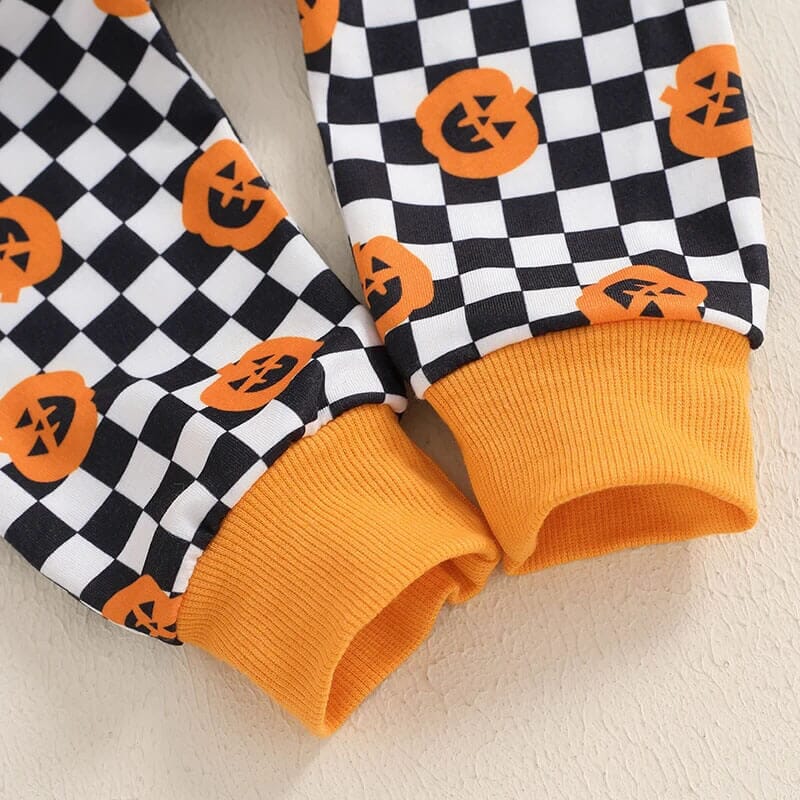 Halloween Checkered Hooded Toddler Set