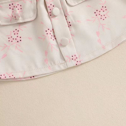 Sleeveless Bow Belted Skirt Toddler Set