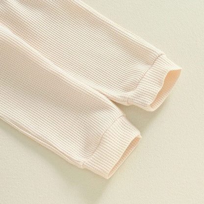 Long Sleeve Waffle Santa Baby Set