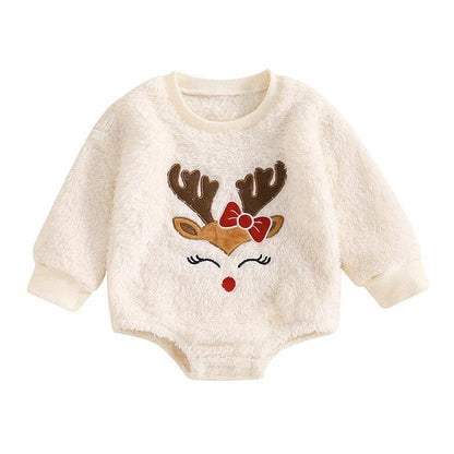 Miss Reindeer Fleece Baby Romper