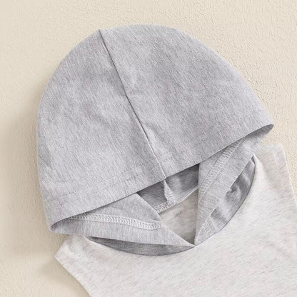Sleeveless Hoodie Pocket Baby Set