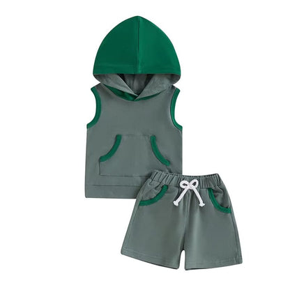 Sleeveless Hooded Baby Set