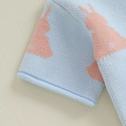 Short Sleeve Knitted Bunny Baby Set