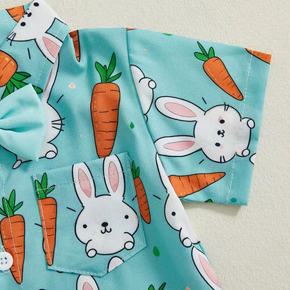 Short Sleeve Solid Shorts Easter Toddler Set
