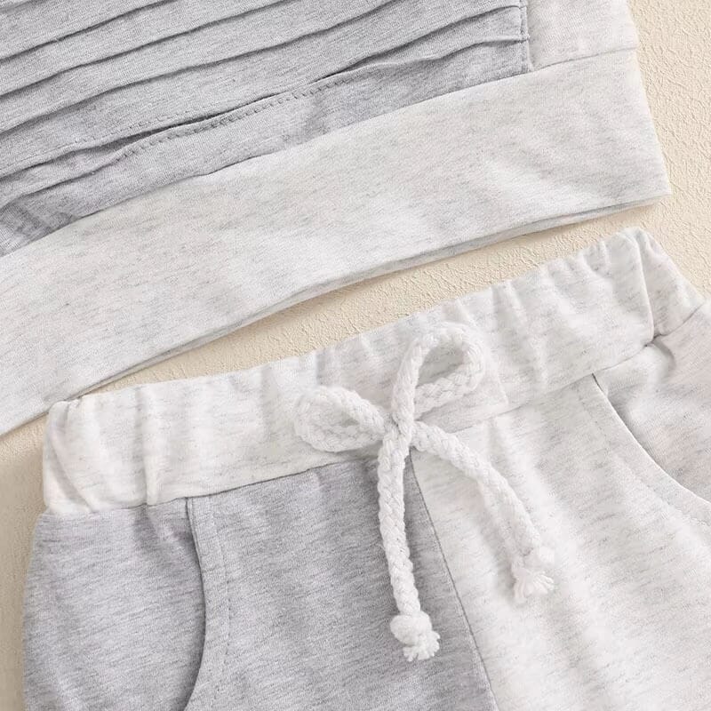 Sleeveless Hoodie Pocket Baby Set