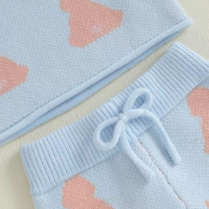 Short Sleeve Knitted Bunny Baby Set