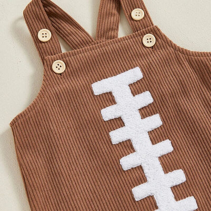Long Sleeve Football Ruffled Dress Baby Set