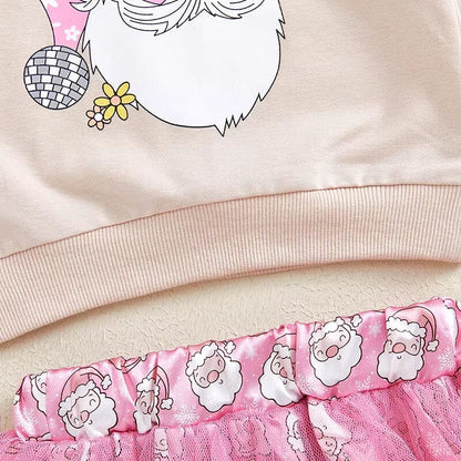 Cool Santa Pink Skirt Toddler Set