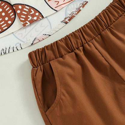 Brown Shorts Easter Toddler Set