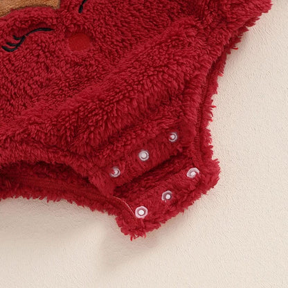 Miss Reindeer Fleece Baby Romper