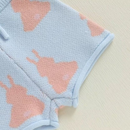 Short Sleeve Knitted Bunny Baby Set