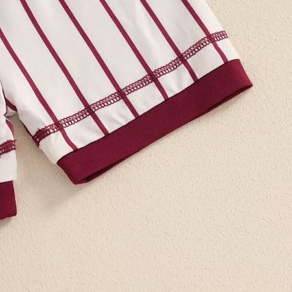 Short Sleeve Striped Play Ball Toddler Set