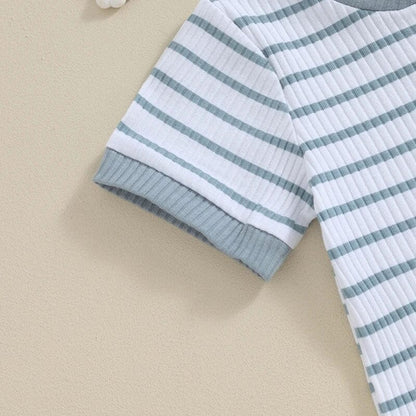 Short Sleeve Striped Baby Set