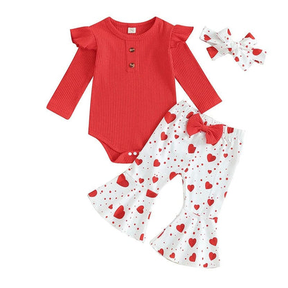 Valentine’s Day Flared Pants Baby Set