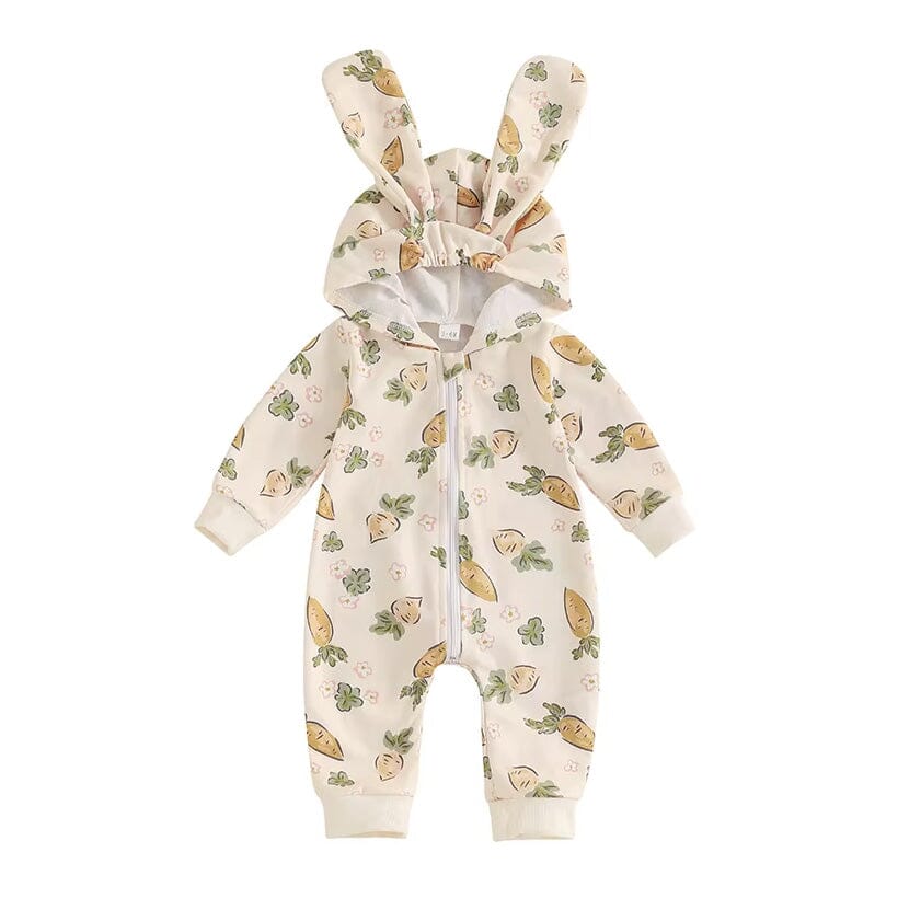 Long Sleeve Zipper Easter Baby Jumpsuit