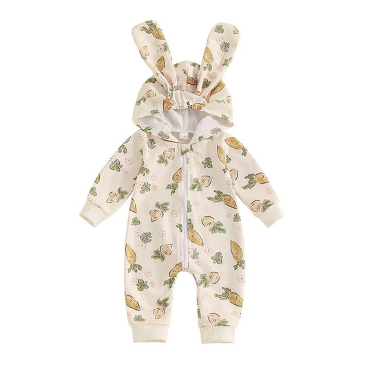 Long Sleeve Zipper Easter Baby Jumpsuit