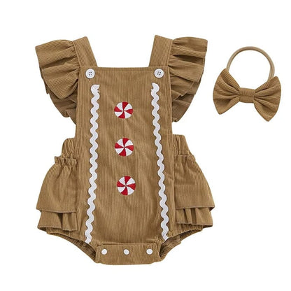 Christmas Ruffles Baby Romper