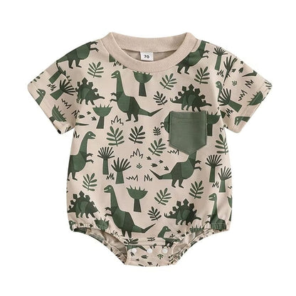Short Sleeve Dino Baby Romper