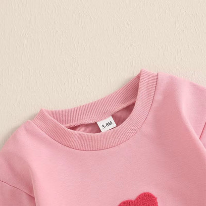 Long Sleeve Pink Heart Baby Bodysuit