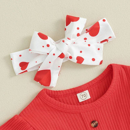 Valentine’s Day Flared Pants Baby Set