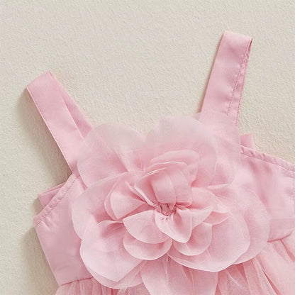 Pink Bow Tulle Baby Romper