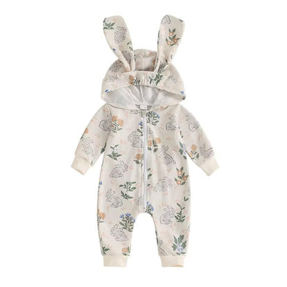 Long Sleeve Zipper Easter Baby Jumpsuit