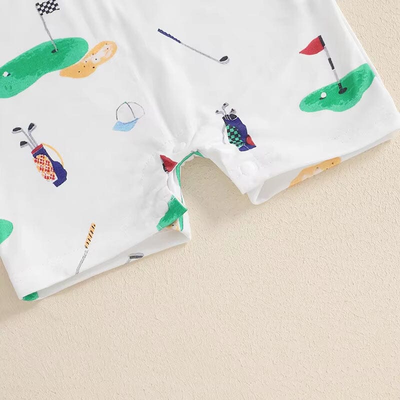 Short Sleeve Collar Golf Baby Romper