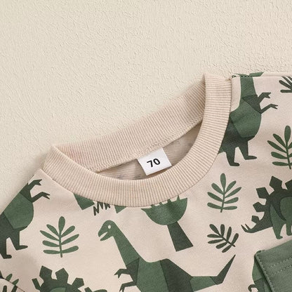 Short Sleeve Dino Baby Romper