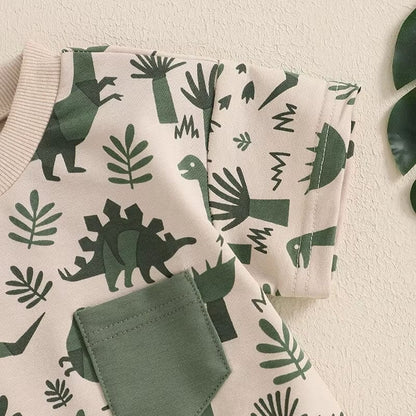 Short Sleeve Dino Baby Romper