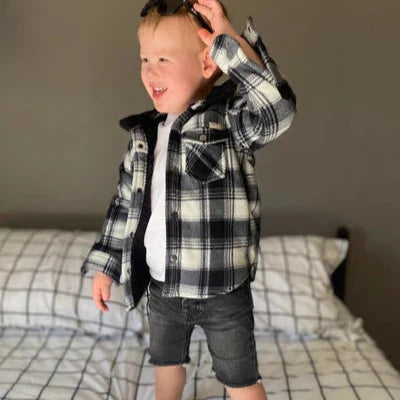 Faded Black Bermuda Denim Toddler Shorts