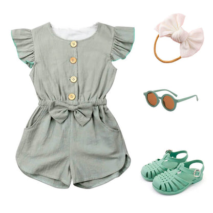 Ruffle Bow Toddler Romper