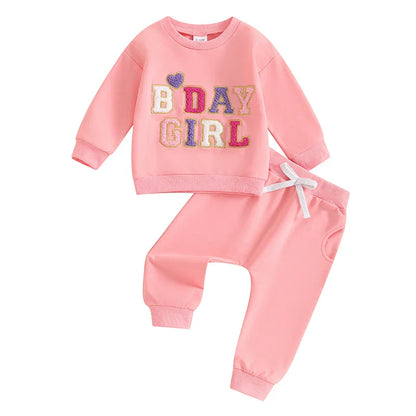BDay Girl long Sleeve Toddler Set