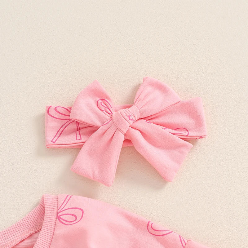 Long Sleeve Bow Baby Romper