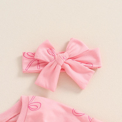 Long Sleeve Bow Baby Romper