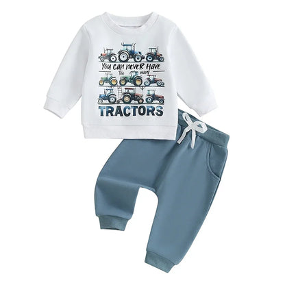 Long Sleeve You Can Never Have Too Many Tractors Toddler Set