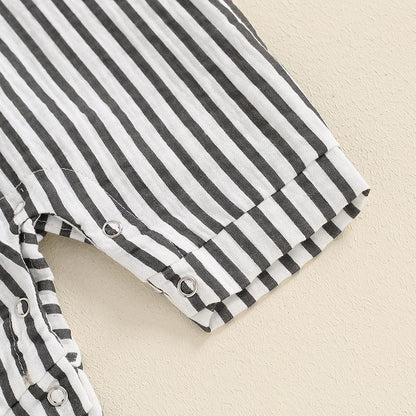 Striped Collared Baby Jumpsuit