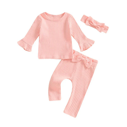 Ribbed Ruffled Sleeve Set